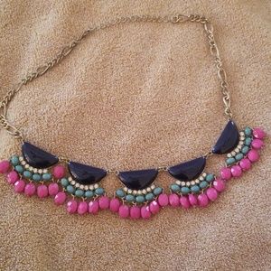 Loft blue and fuschia necklace